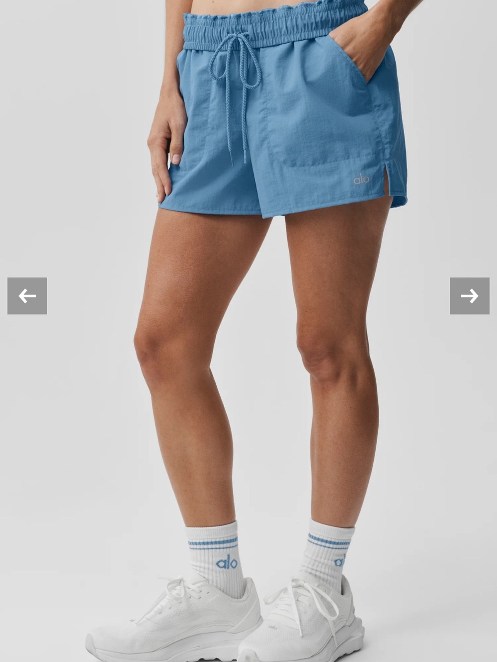 ALO Yoga Light Blue Athletic Drawstring Shorts